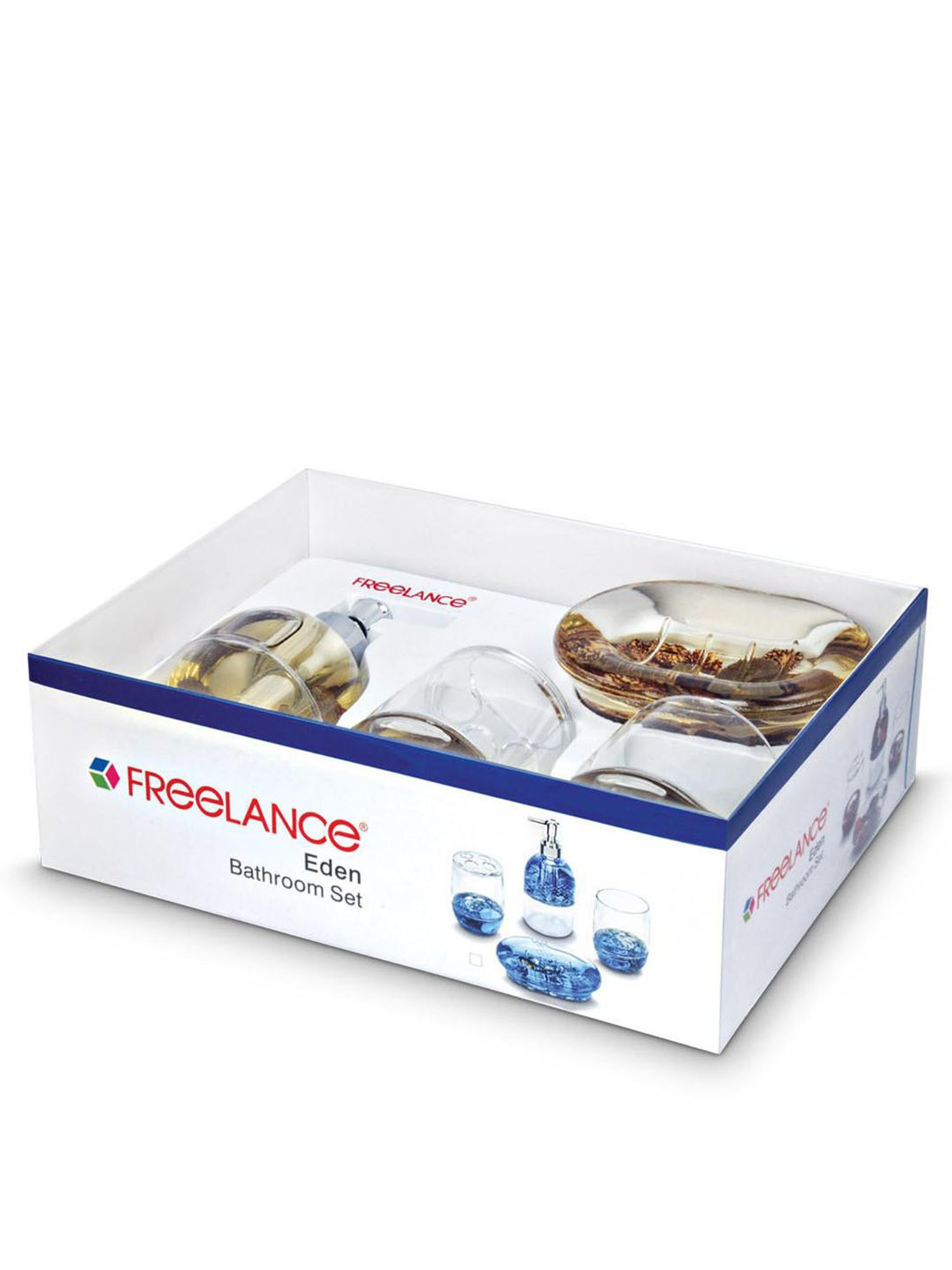 Freelance Transparent Acrylic Set of 4 Bathroom Accessories