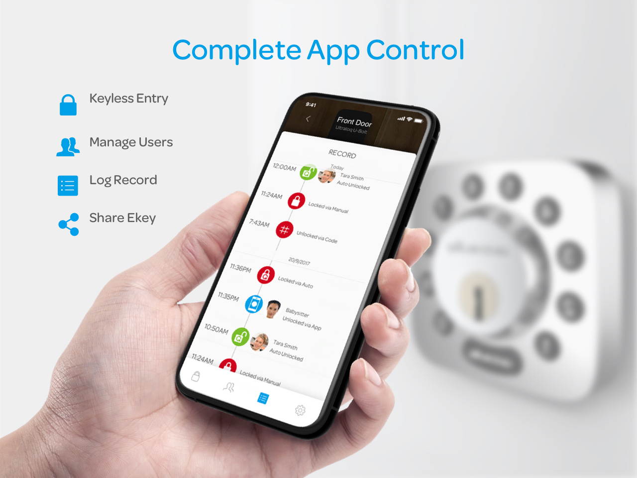 Ultraloq U-Bolt Bluetooth Enabled Keypad Smart Deadbolt Door Lock, Satin Nickel, Non-Fingerprint Version