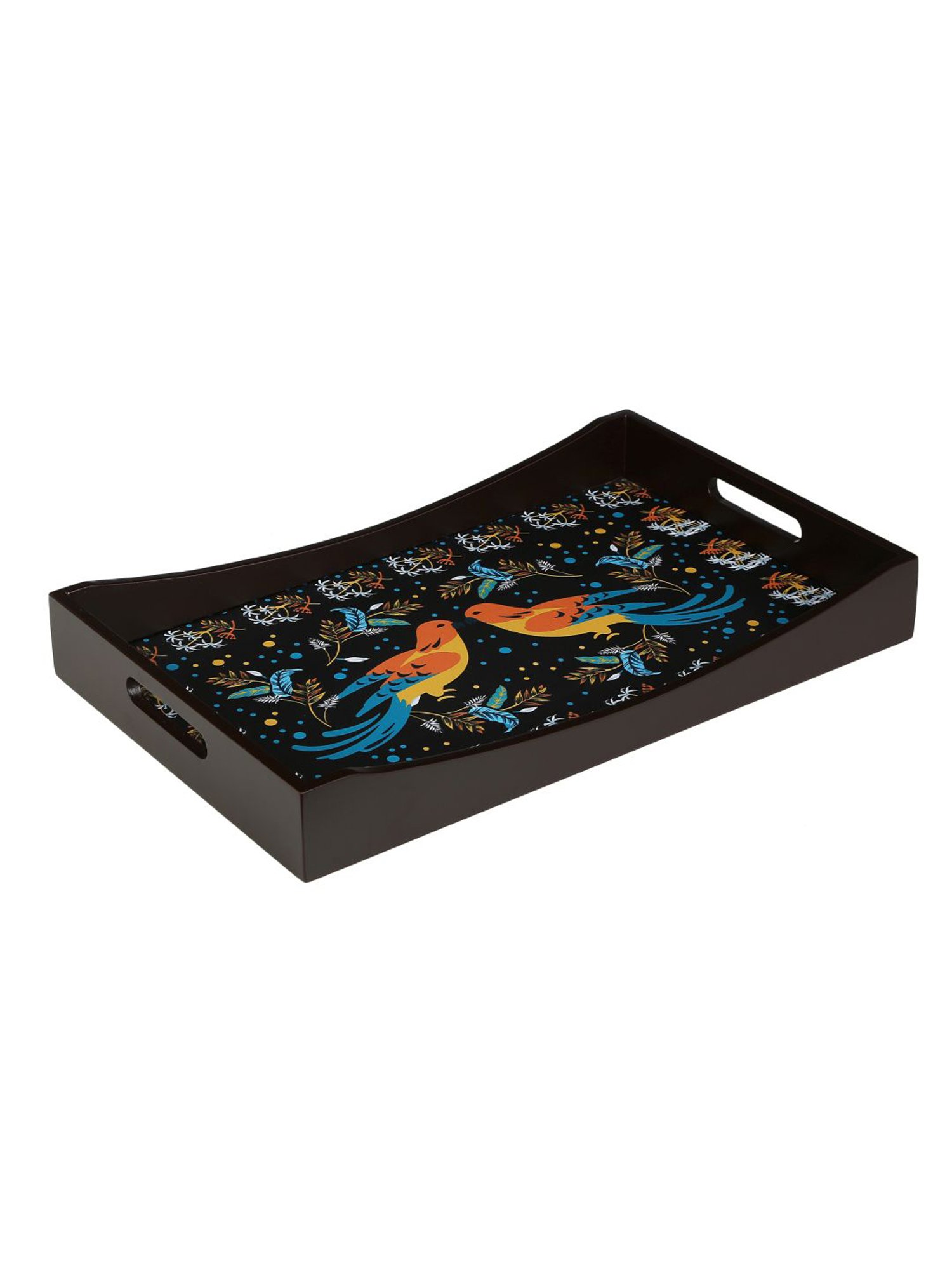 Crayton Birds Printed MDF Rectangular Serving Tray - Set of 1