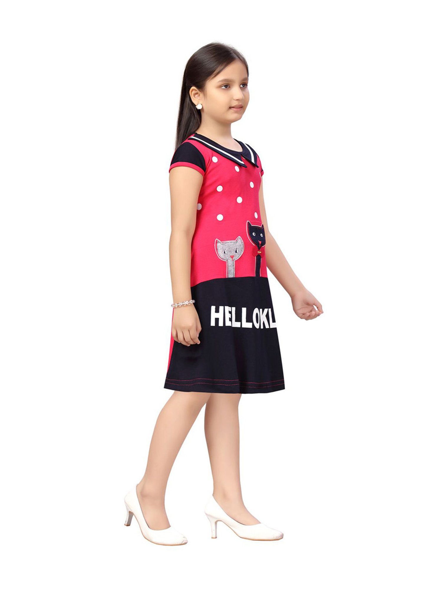 Aarika Kids Pink Printed Dress