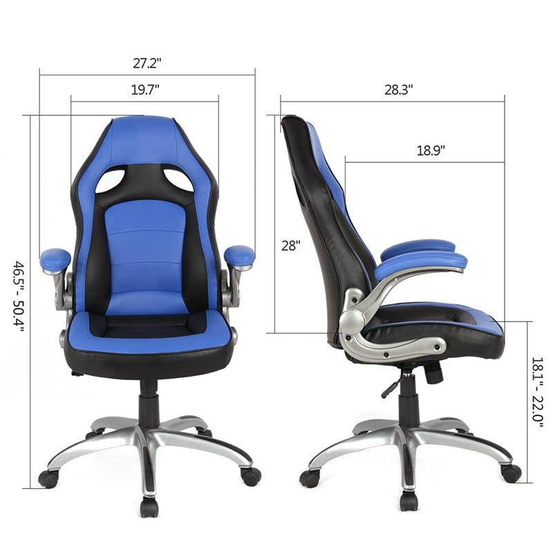 ProHT High-Back Executive Office Desk Chair, Racing Style, Royal Blue/Black, 05164