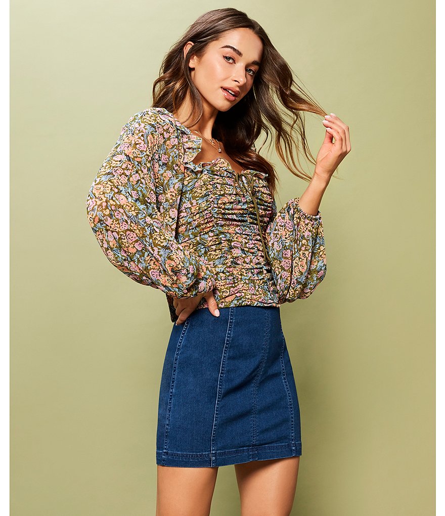Free People We the Free Denim Modern Femme Mini Skirt