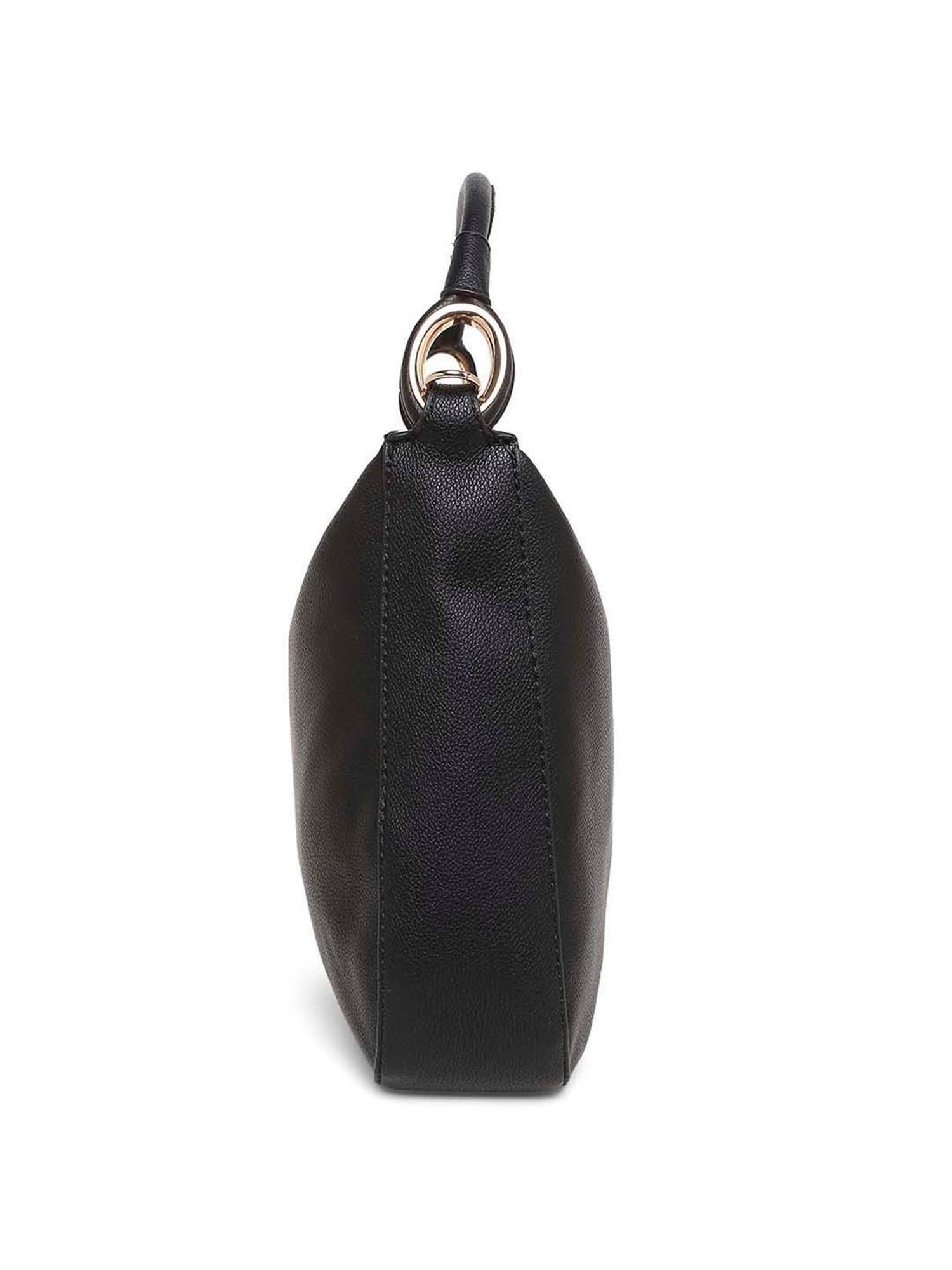 Marina Galanti Black Solid Medium Hobo Handbag