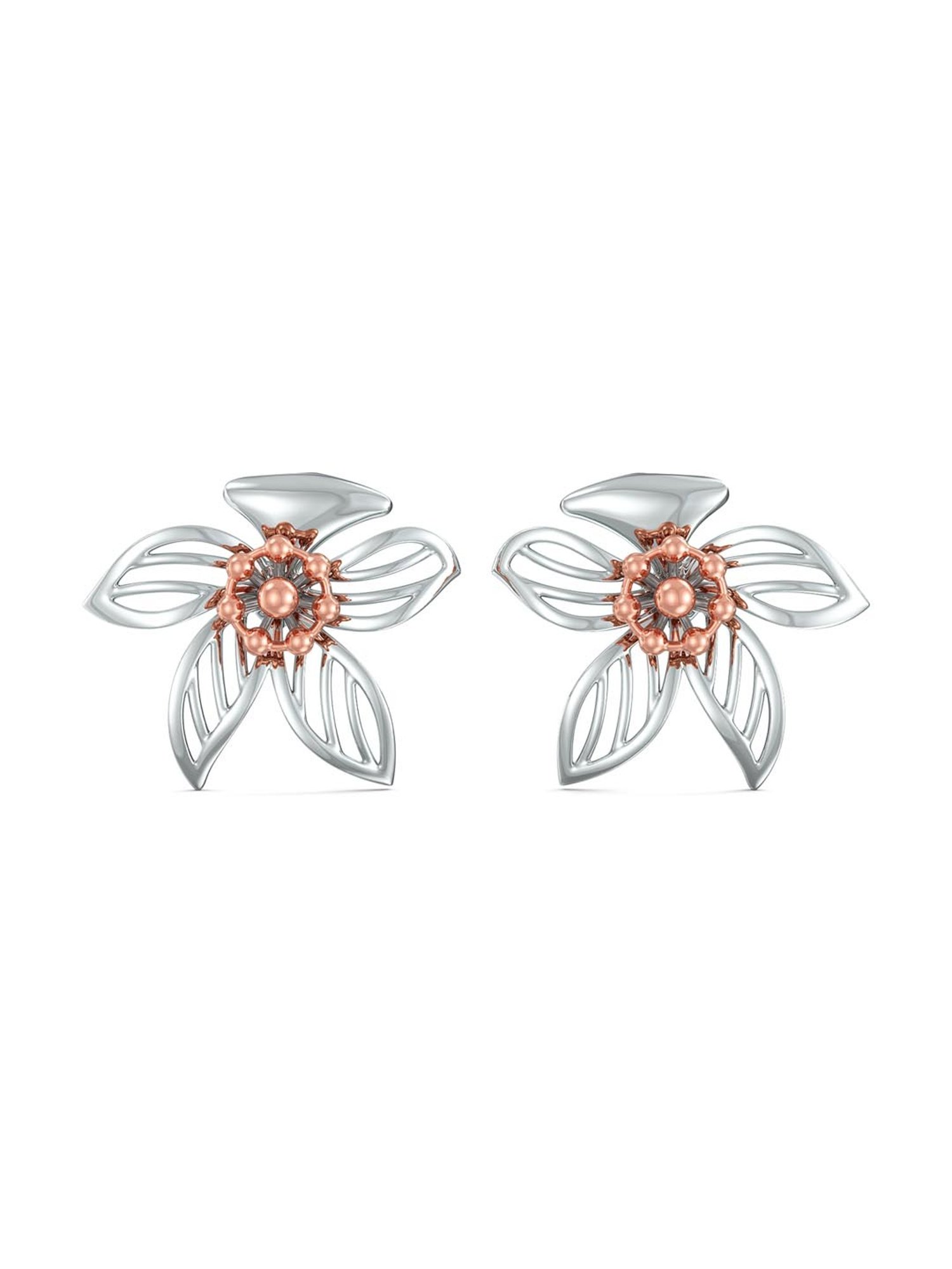 Joyalukkas 950 Platinum Nature Organic Flower Earrings