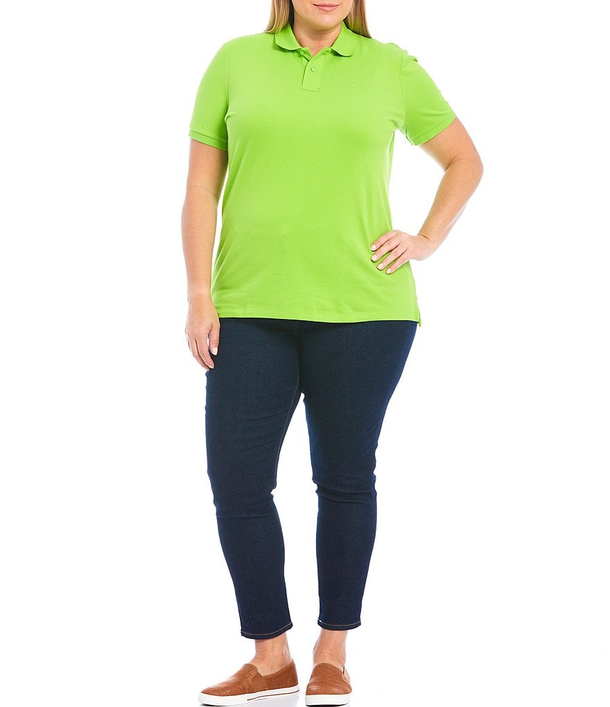 Lauren Ralph Lauren Plus Size Polo Neck Short Sleeve Pique Polo Shirt