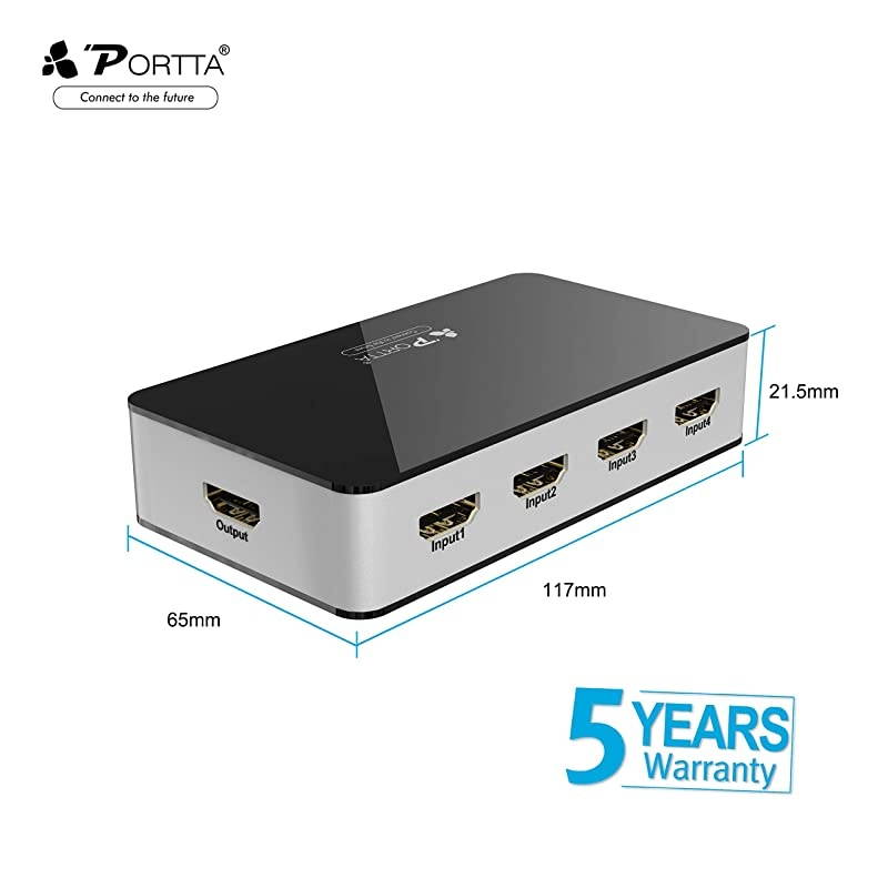 HDMI Premium 5 Port 5X1 Switch/Switcher Version 2.0 4K x 2K @60Hz Full 3D Support HDCP 2.2 for Input DVD PS4 Blue-Ray to Output HDTV