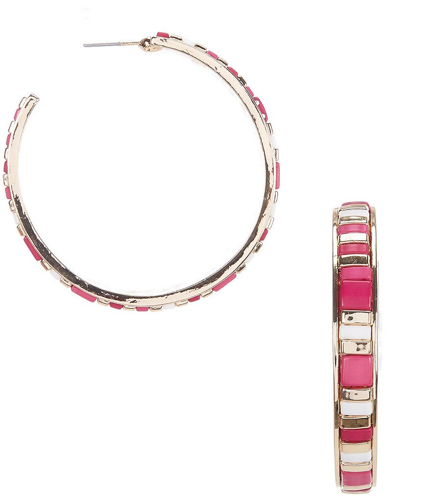 Anna & Ava Tile Hoop Earrings