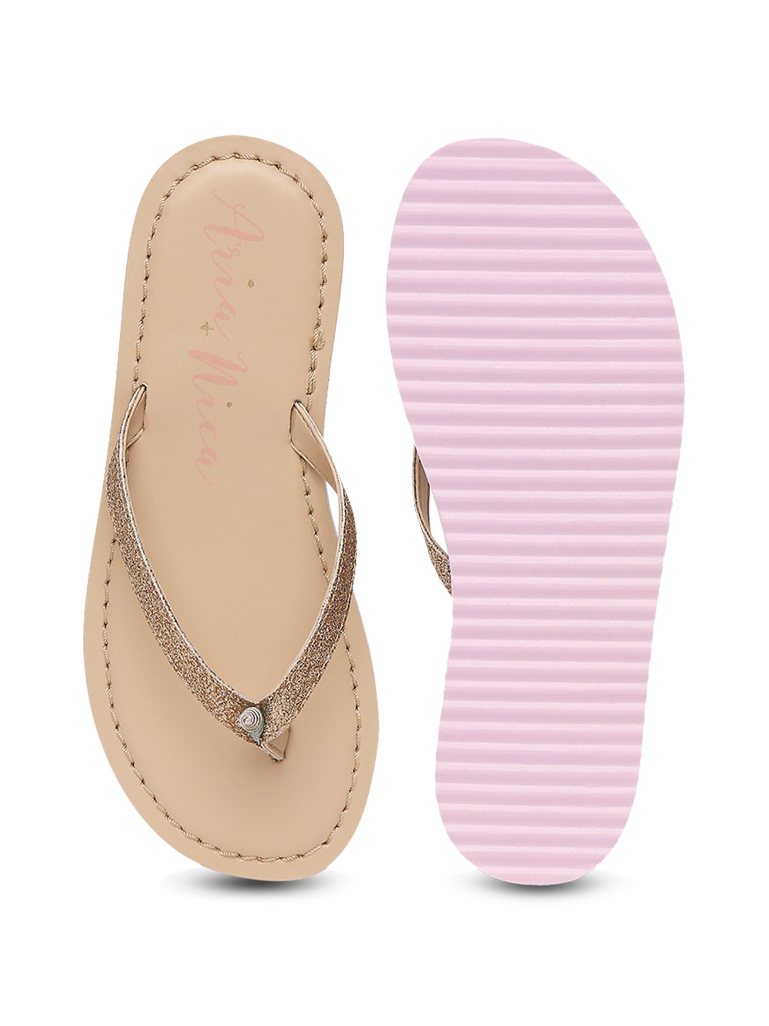 Aria Nica Kids Golden Thong Sandals