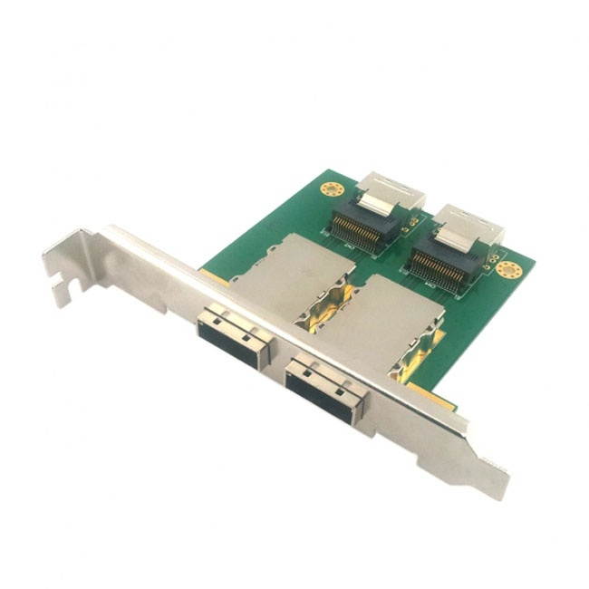 FVH Dual Ports Mini SAS SFF-8088 To SAS 36Pin SFF-8087 PCBA Female Adapter With PCI Bracket SF-035