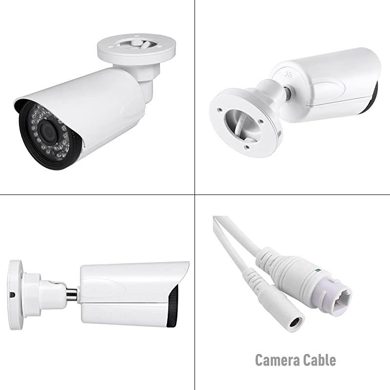 Outdoor Security IP Camera POE  H265 HD 3MP 1080P 2MP 36 LED Night Vision Motion Detection Waterproof Bullet Camera ONVIF P2P CCTV Cam with IRCut Surveillance SystemI6038P White