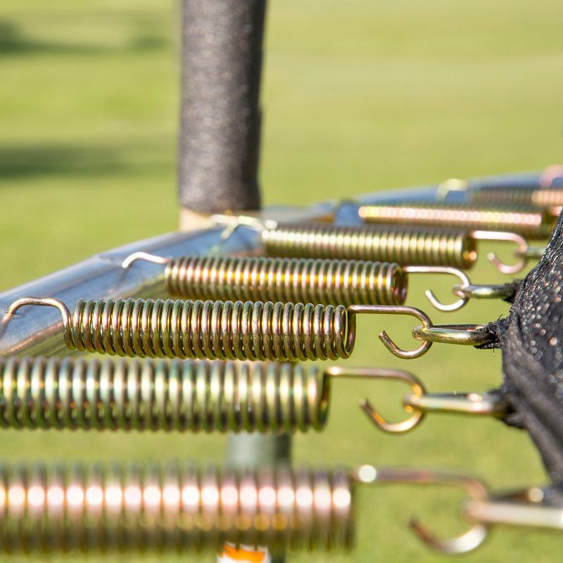 Skywlker Trampolines 8' Round Jump-N-Toss Trampoline with Enclosure - Blue