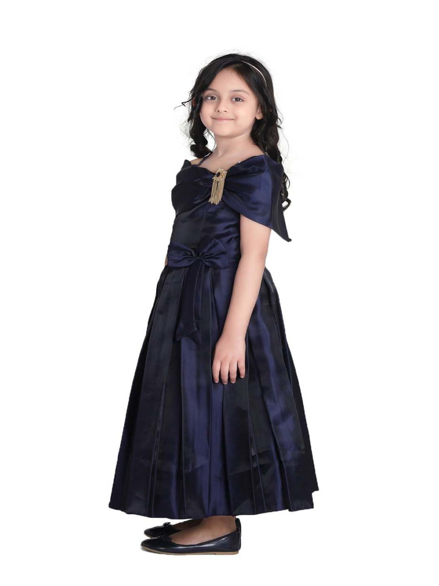AJ Dezines Kids Navy Regular Fit Gown