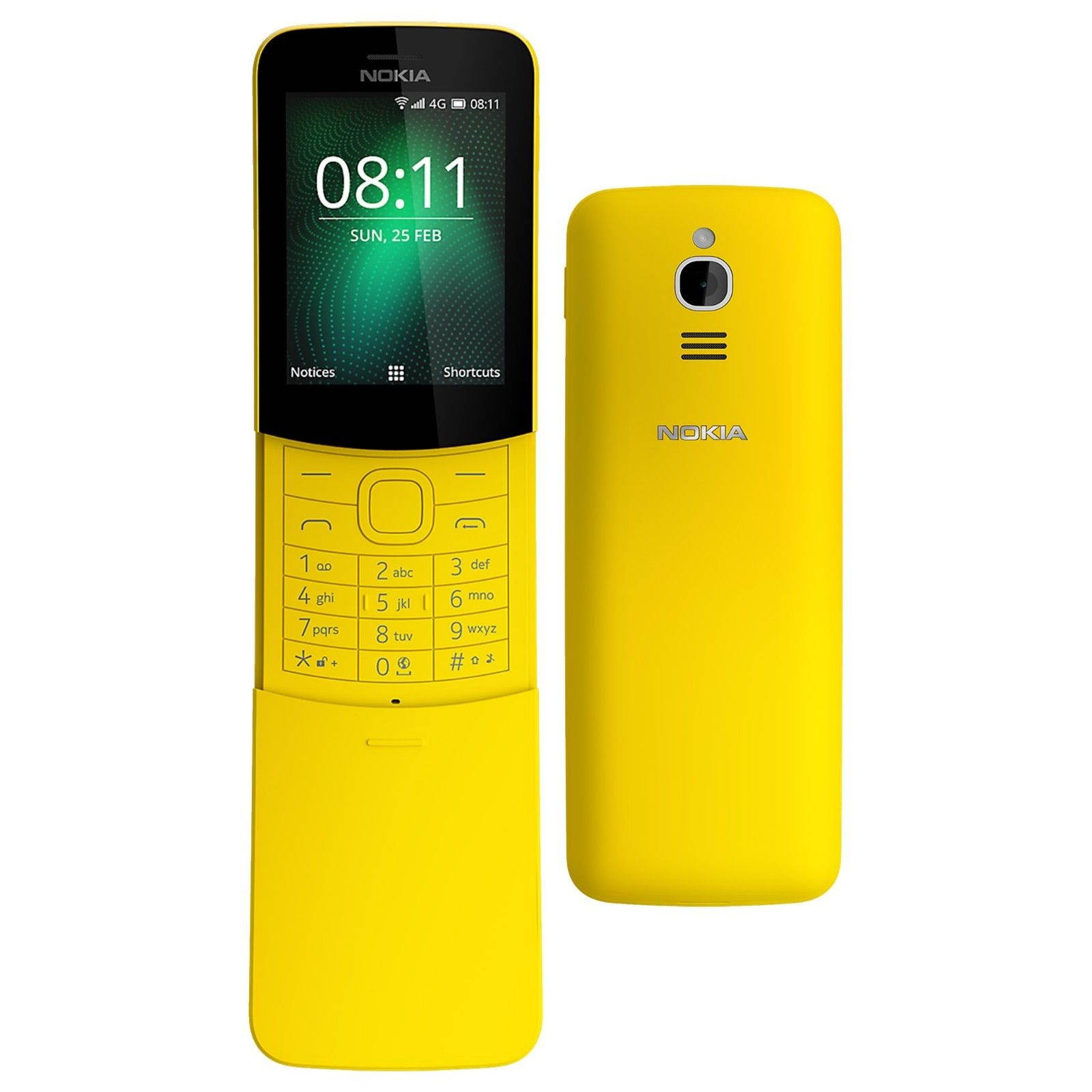 Nokia 8110 4G (2018) Dual-SIM 4GB (No CDMA, GSM only) Factory Unlocked 4G/LTE Smartphone - Yellow