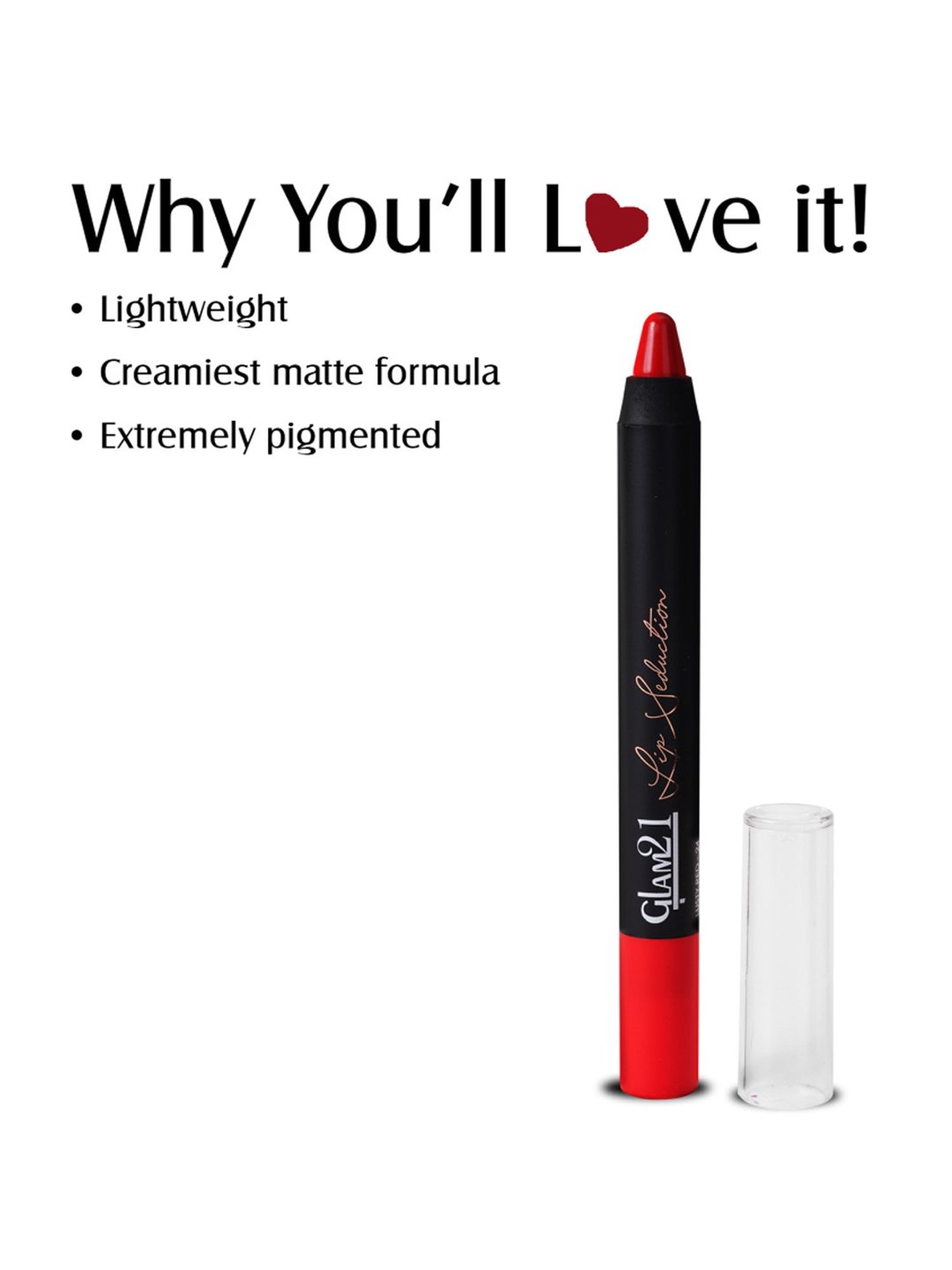 Glam21 Lip Seduction Crayon Lipstick 02 Red Obsession - 2.8 gm