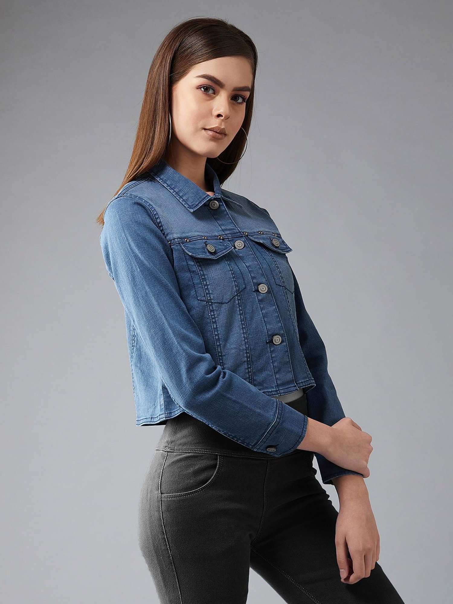 DOLCE CRUDO Navy Full Sleeves Jacket