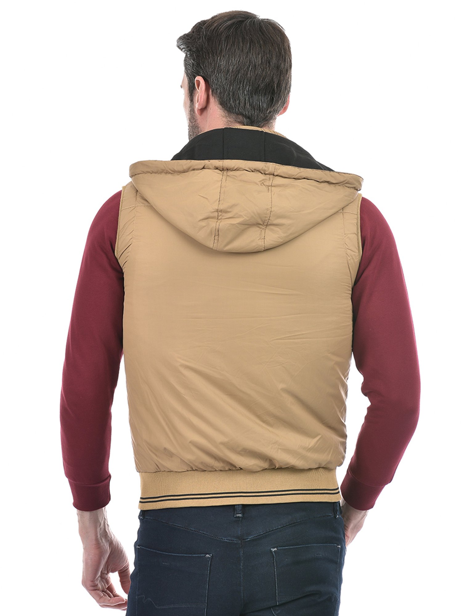 Integriti Beige & Black Regular Fit Reversible Jacket