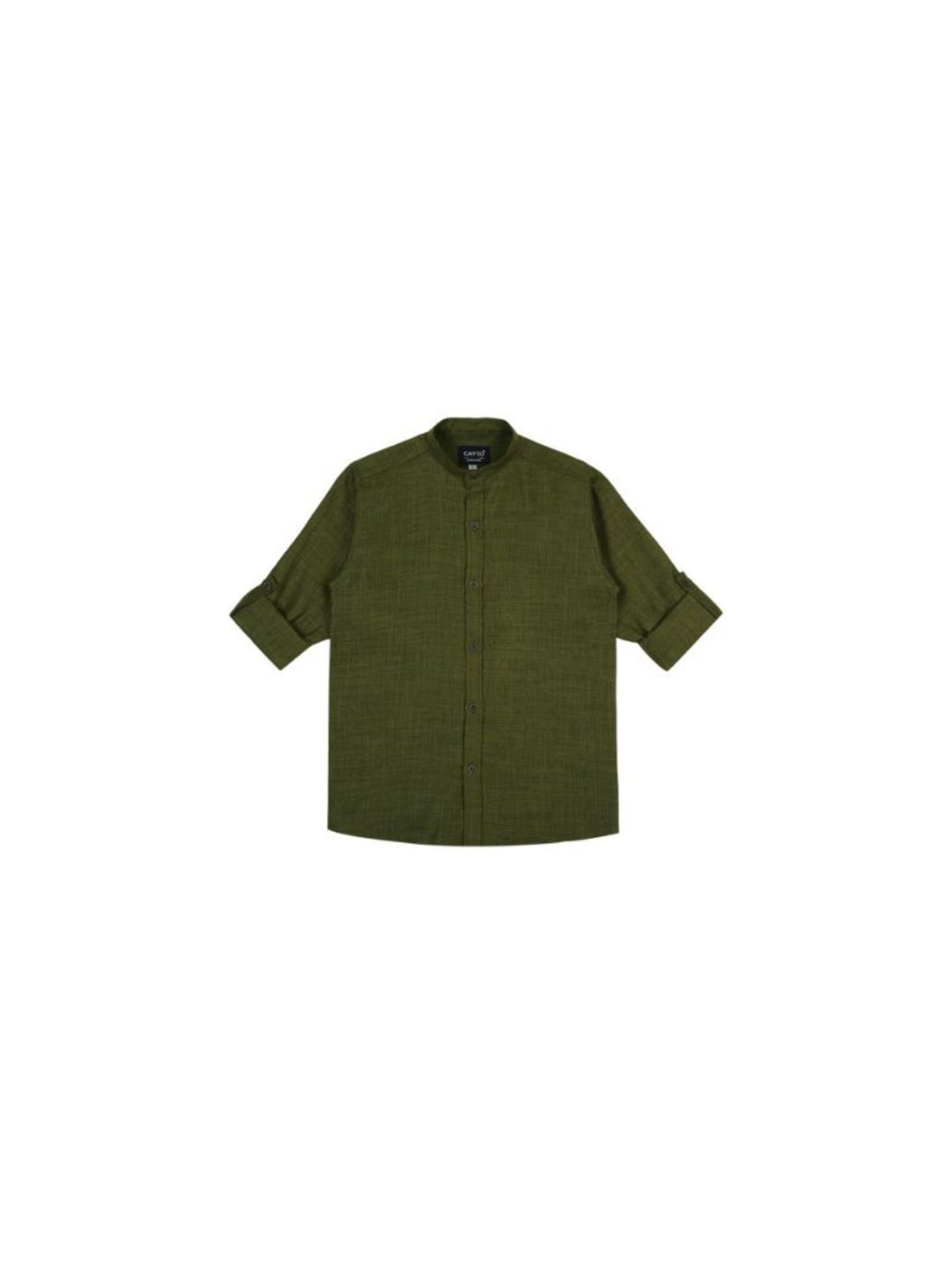 Cavio Kids Olive & Cream Printed Kurta with Nehru Jacket