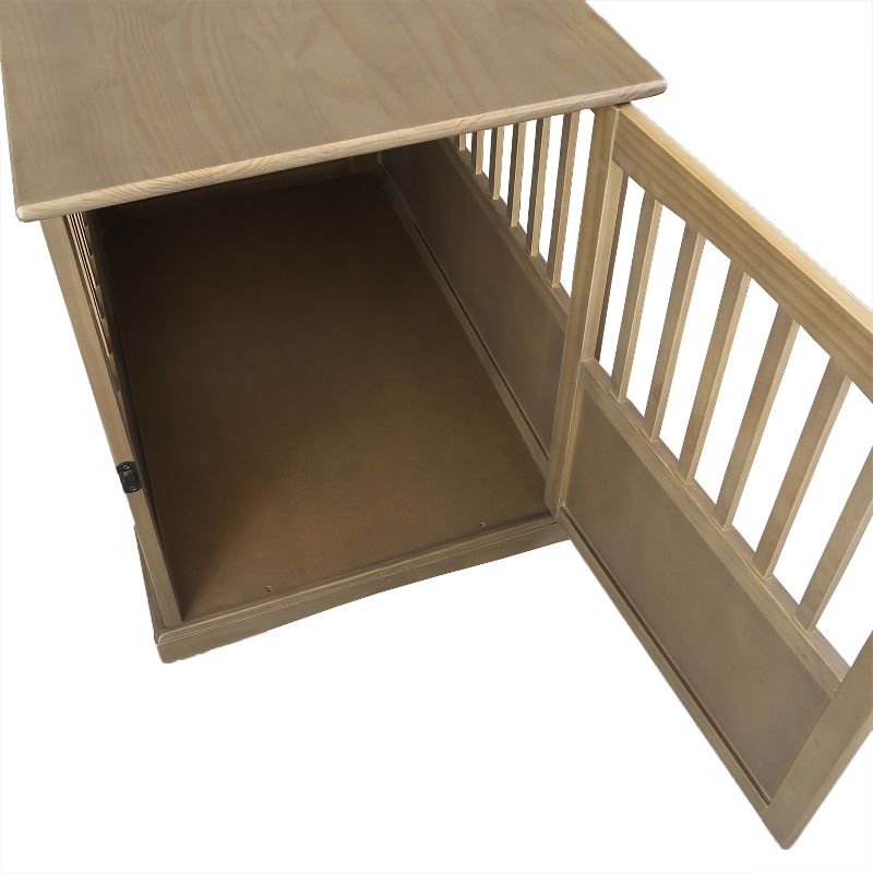 Casual Home Large Wooden Indoor Pet Crate Dog House Kennel End Table Night Stand Furniture, Taupe Gray
