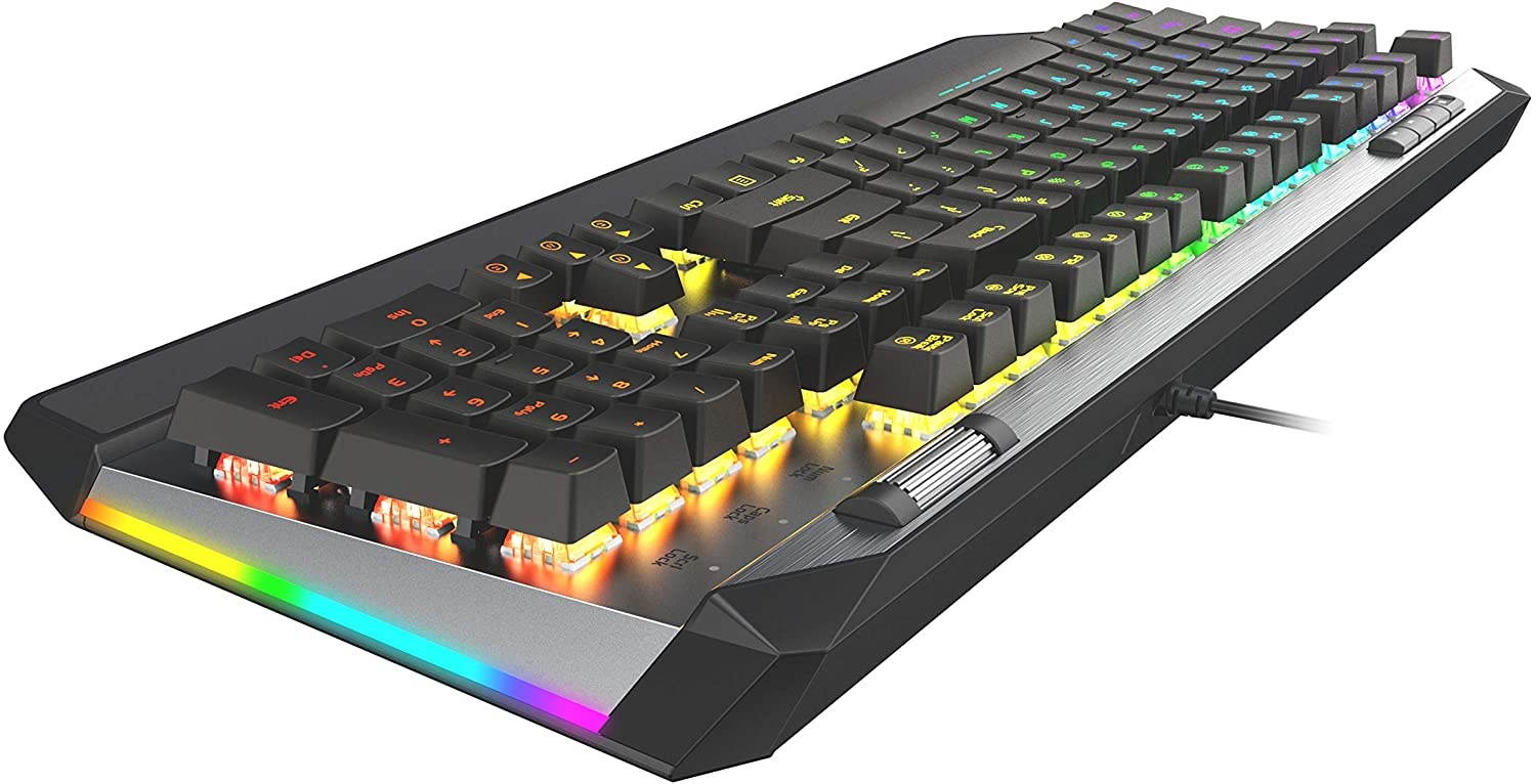 Patriot Viper Gaming V765 Mechanical RGB Illuminated Gaming Keyboard w/Media Controls - Kailh Box Switches, 104-Standard Keys, Removable Magnetic Palm Rest