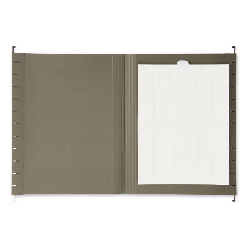 6ct Hanging Files with Tab Set Letter Size Charcoal - Good Office Day