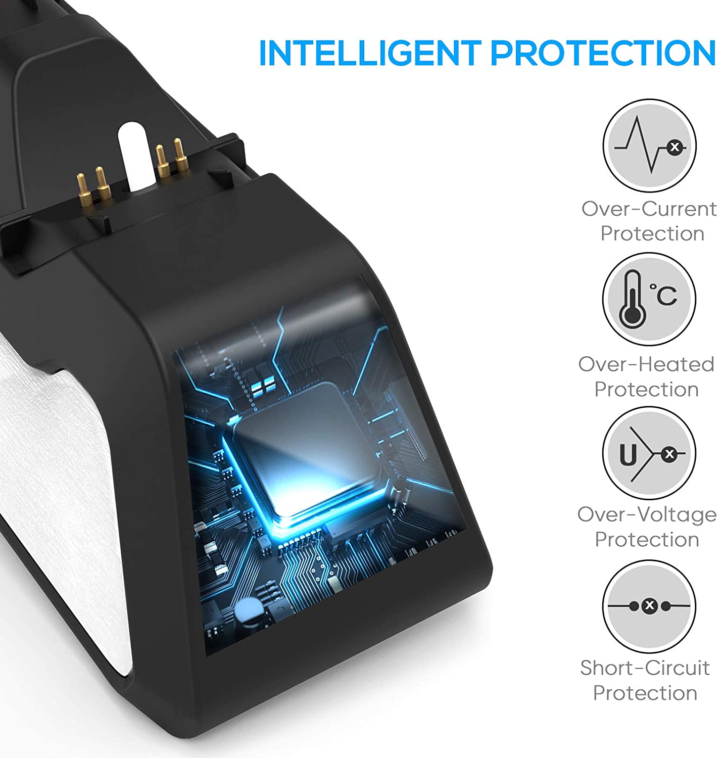 PS5 Controller Charger Station, Dual Controller Charger Station Dock with Fast Charging USB Type C Docking Stand with LED Charge Indicator Lights for Sony Playstation 5 DualSense Controllers