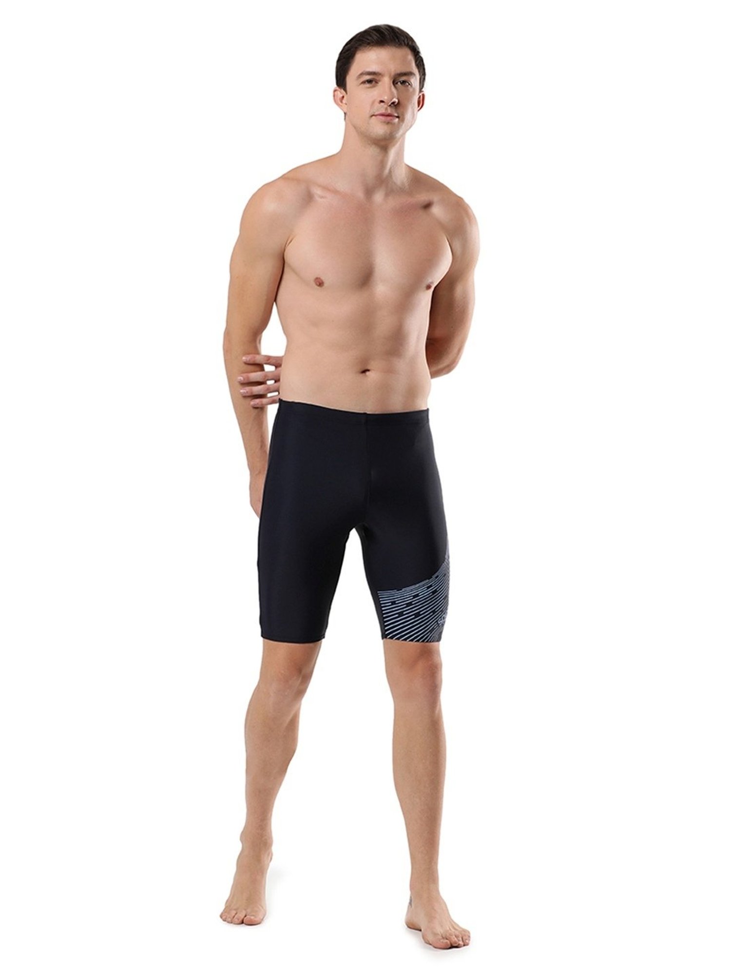 Speedo Navy Regular Fit Printed Sports Shorts