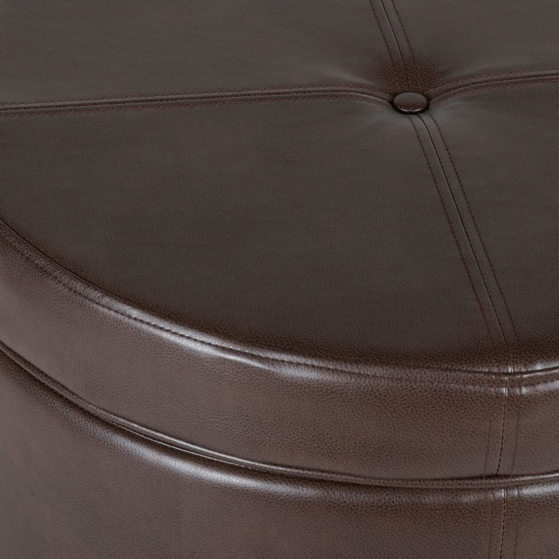 Large Faux Leather Storage Bench Chocolate Brown - HomePop