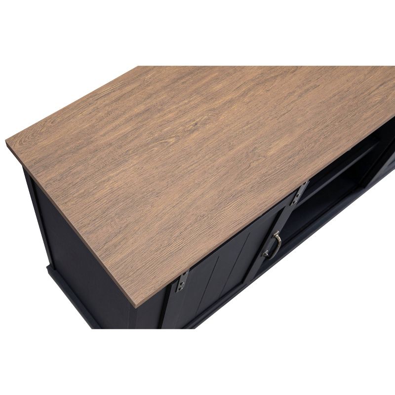 54" Sliding Doors TV Stand For TVs up to 60" Charcoal - Home Essentials