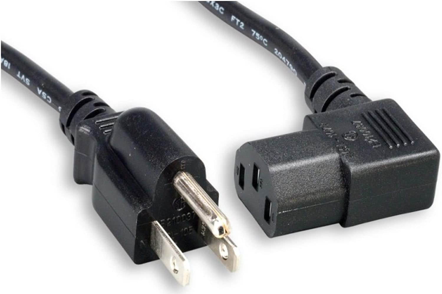 Micro Connectors, Inc.  6 feet Right Angle AC Power Cord UL Approved (M05-113RA)