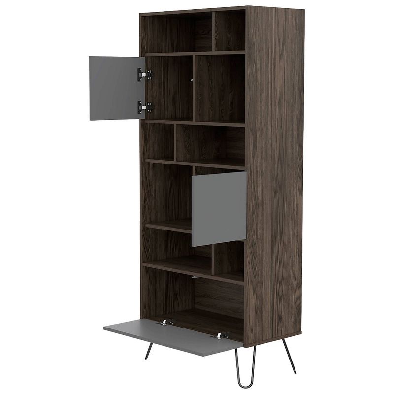 67" Aster 7 Tier Shelf Bookshelf Brown - RST Brands