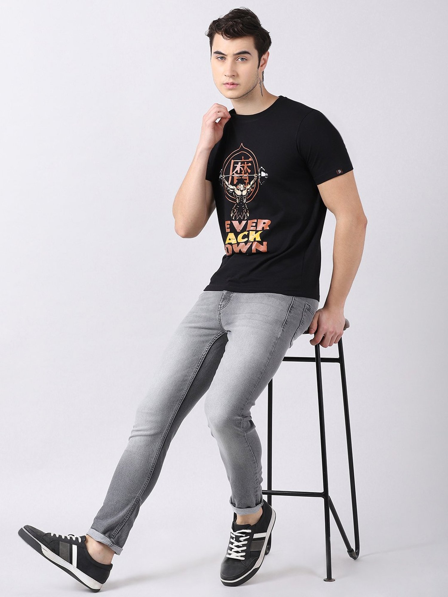 Bushirt Black Cotton Crew T-Shirt