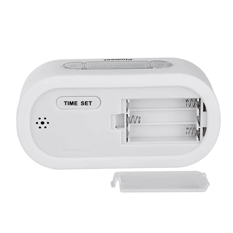 Kids Alarm Clock  Large Digital LCD Travel Alarm Clocks with Snooze and Night Light Ascending Sound and Handheld Size Best Gift for Kids White