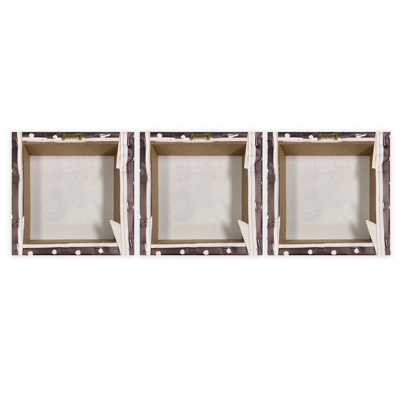 3pc 8" x 8" and 7" x 7"and 6" x 6" Farmhouse Wrapped Canvas Black/White - New View