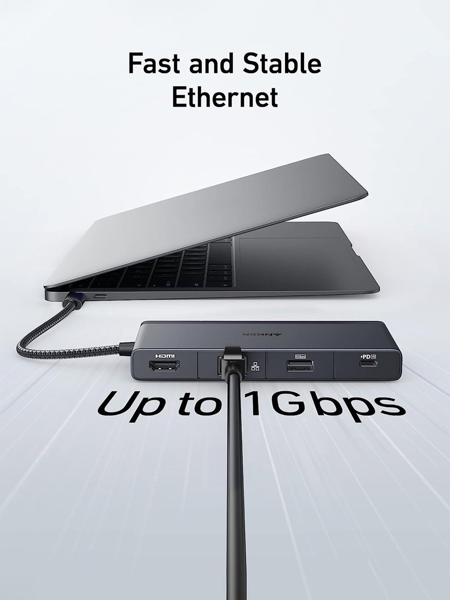 Anker USB C Hub, 552 USB-C Hub (9-in-1, 4K HDMI) with 100W Power Delivery (Black)