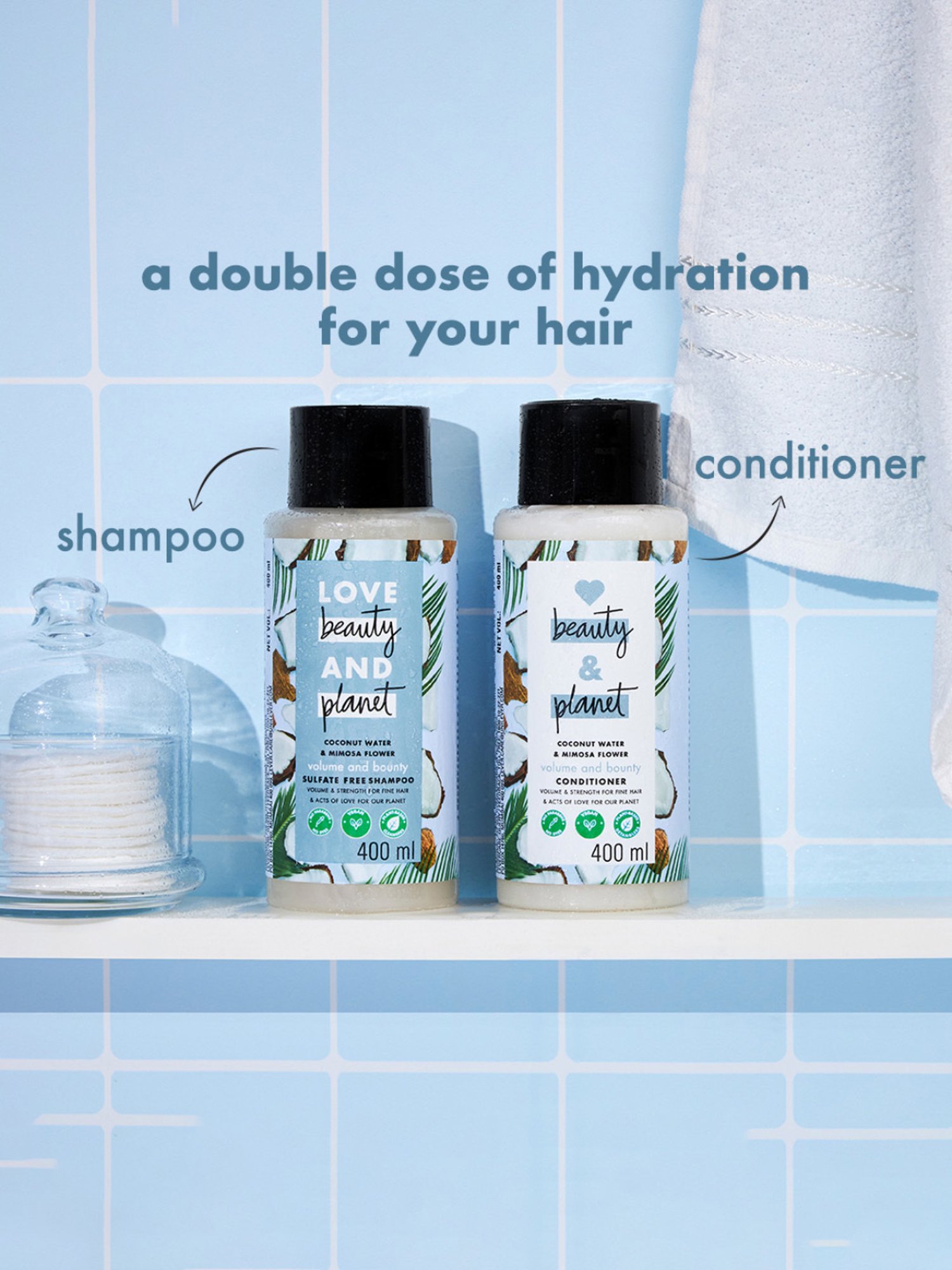 Love Beauty & Planet Coconut Water & Mimosa Flower Volume and Bounty Shampoo - 400 ml