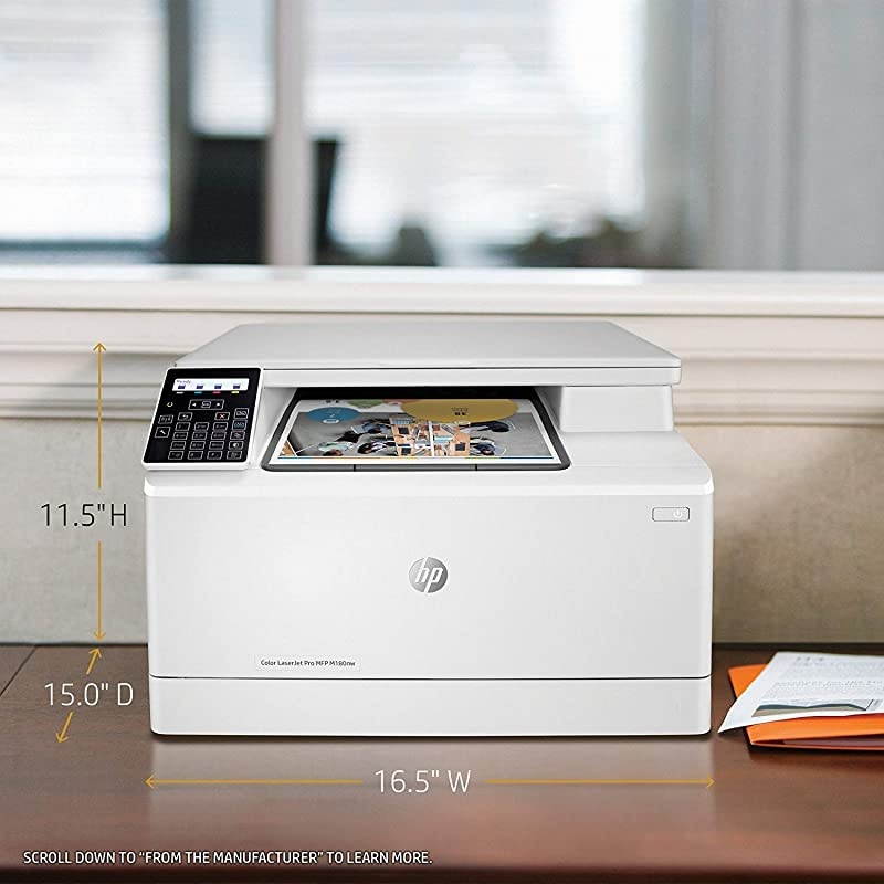 Color Laserjet Pro M180nw All-in-One Wireless Color Laser Printer, Mobile Printing & Built-in Ethernet, Works with Alexa (T6B74A)