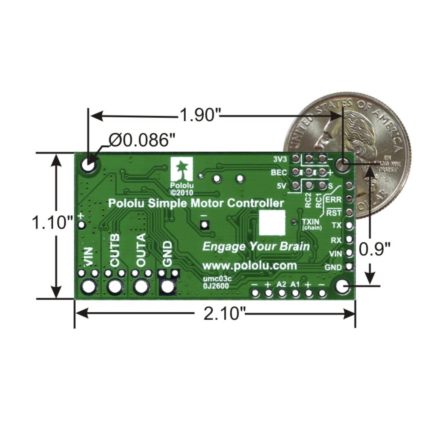 Pololu Simple High-Power Motor Controller 18v15 - Assembled