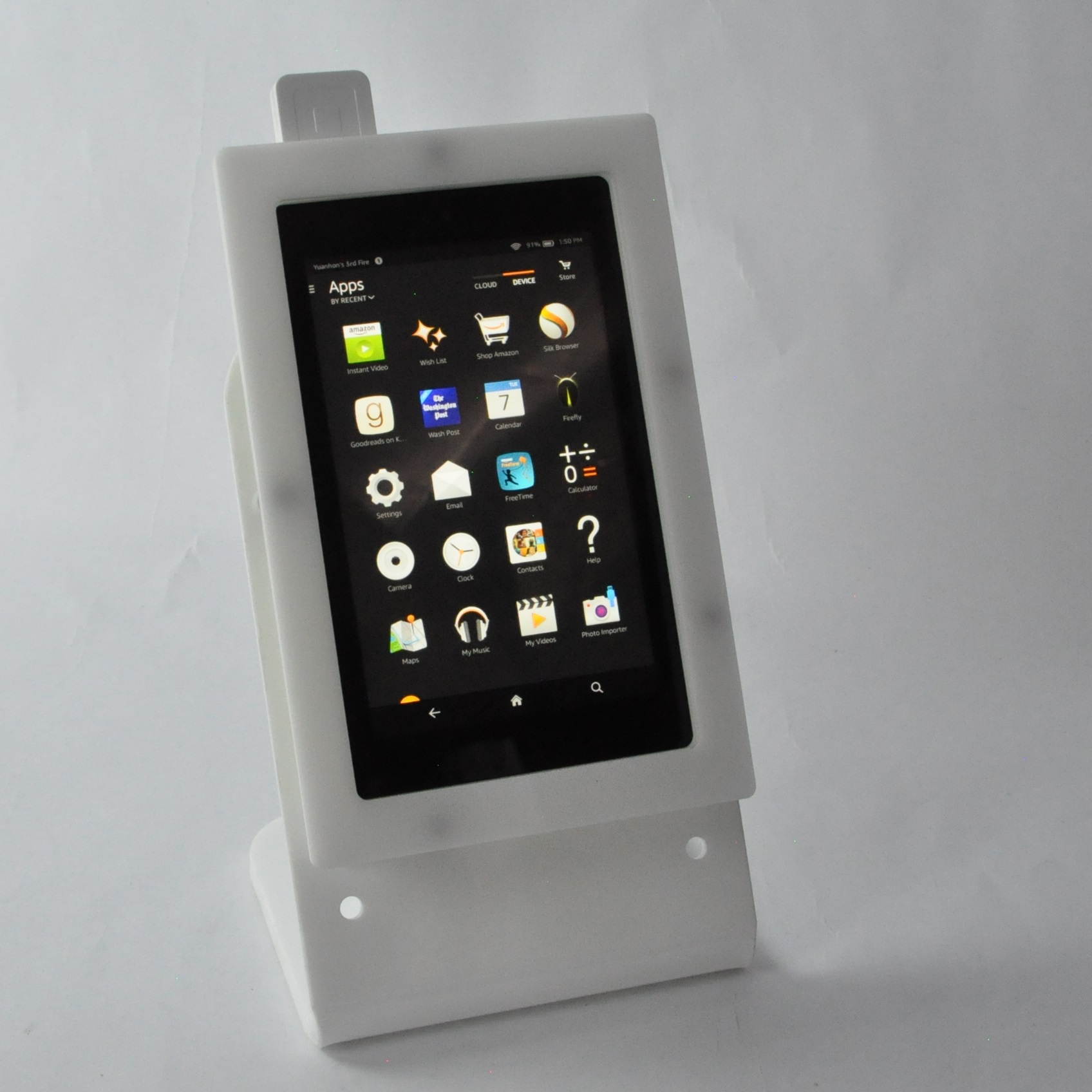 Amazon Fire 7" Security Anti-Theft Acrylic VESA Enclosure with Desktop Stand (Black)