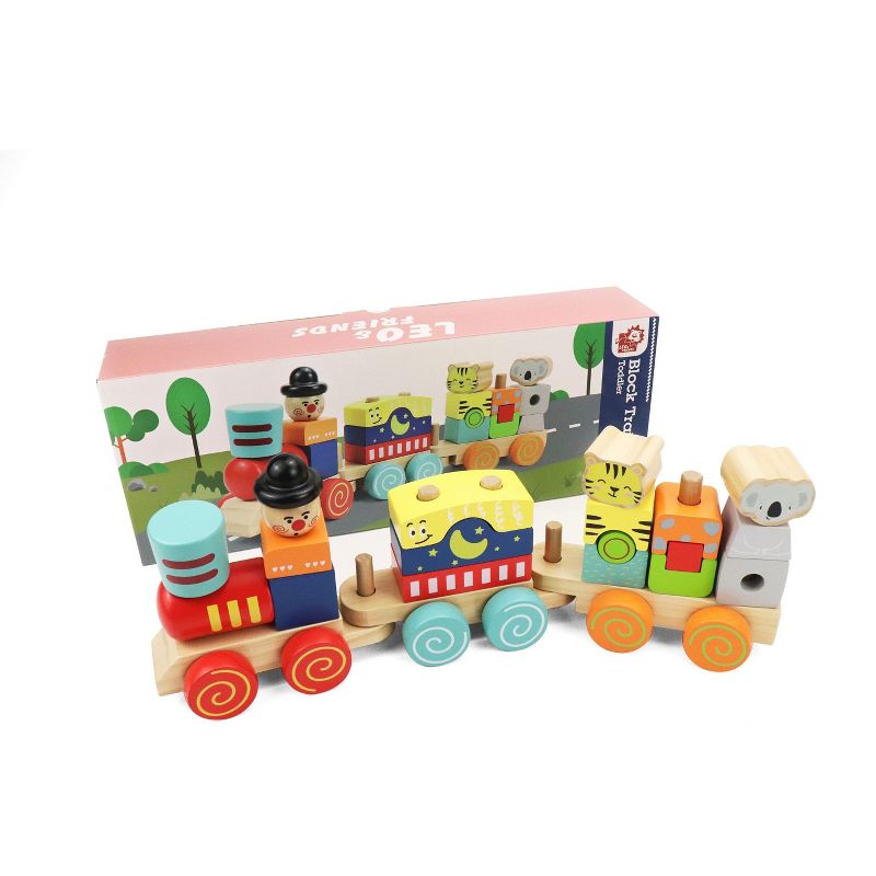 Leo & Friends Block Train Stacking Set