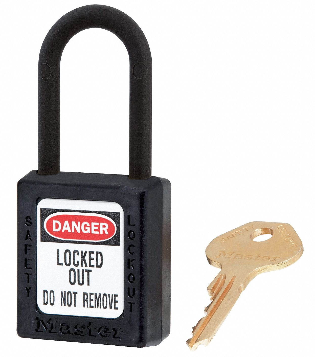 Lockout Padlock, Keyed Alike, Black, 1/4 In., PK3