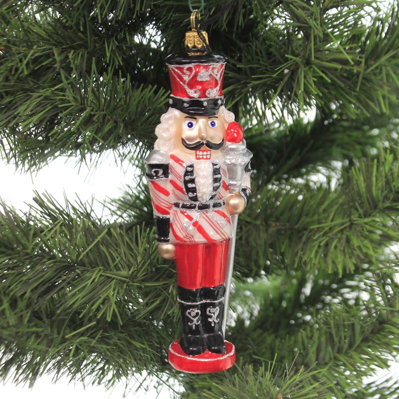 Joy To The World 6.5" Peppermint Twist Nutcracker Ornament Swirl  -  Tree Ornaments