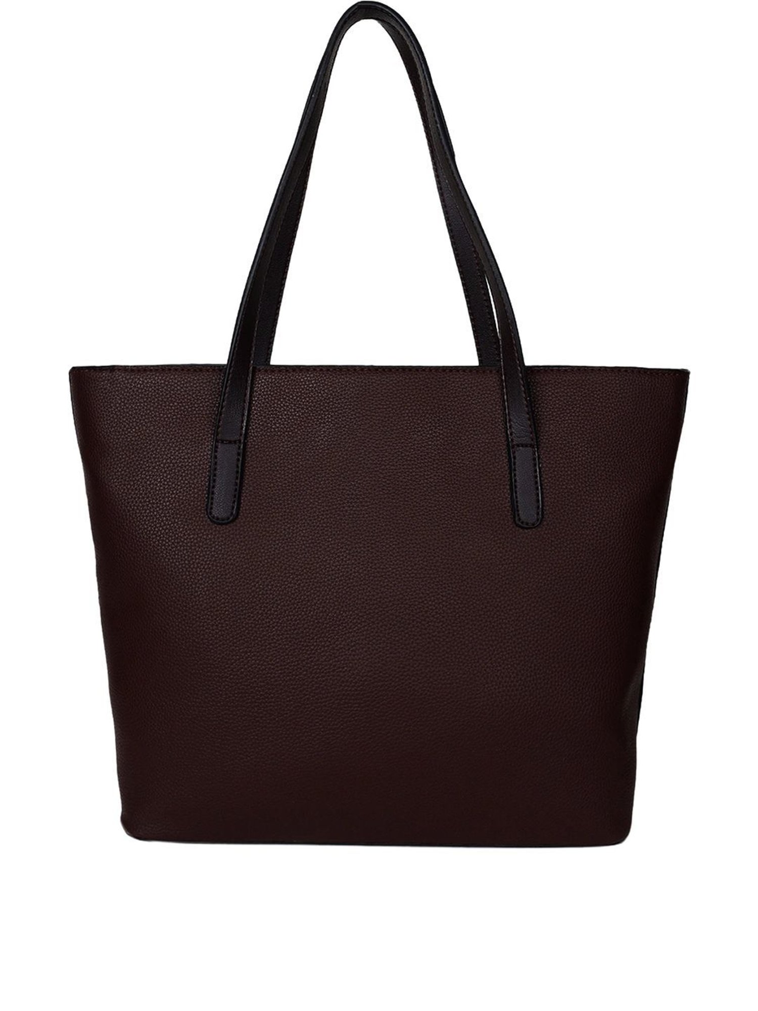 Carlton London Brown Solid Large Tote Handbag