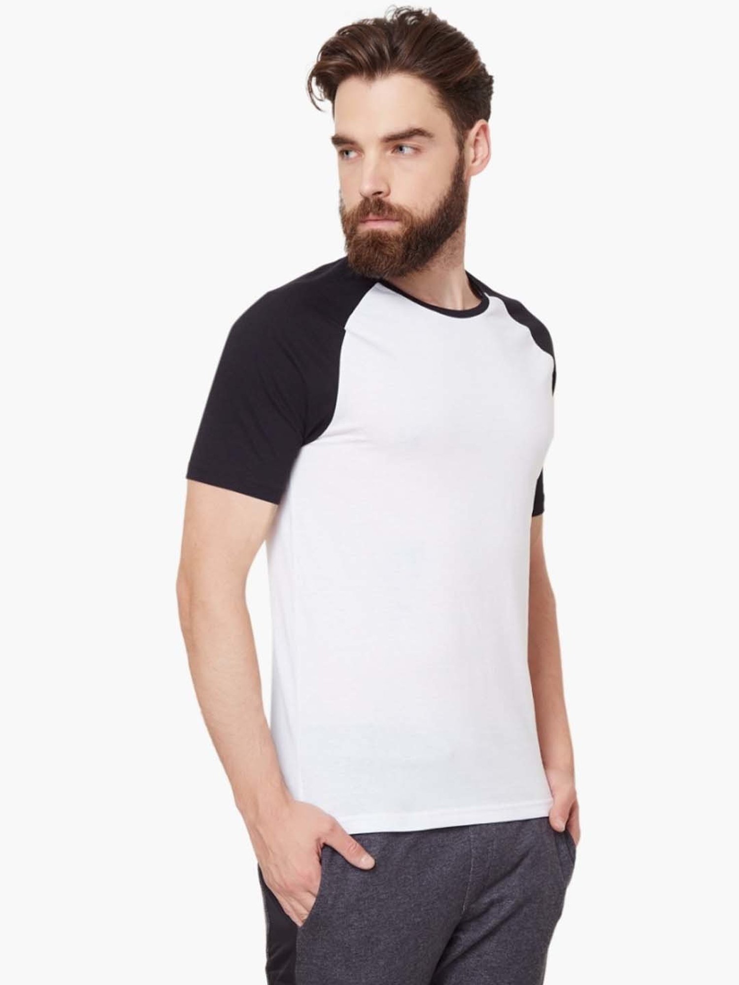 KAPPA White Regular Fit Colour Block T-Shirt