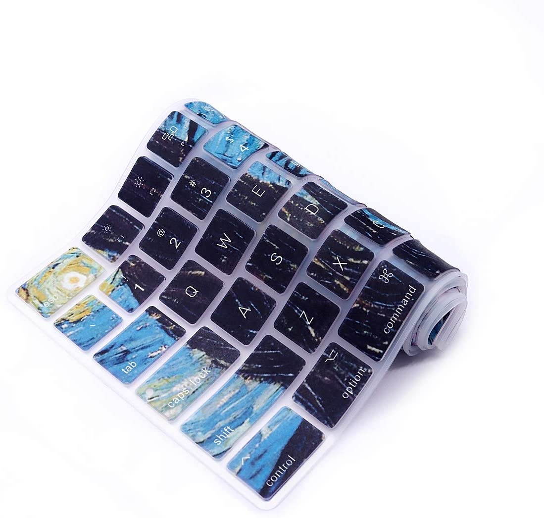 HRH for Apple iMac G6 MB110LL/B and MB110LL/A A1243 Keyboard with Numeric Keypad NumberPad Print with: Starry Night Design Silicone Keyboard Skin Cover [US Layout]