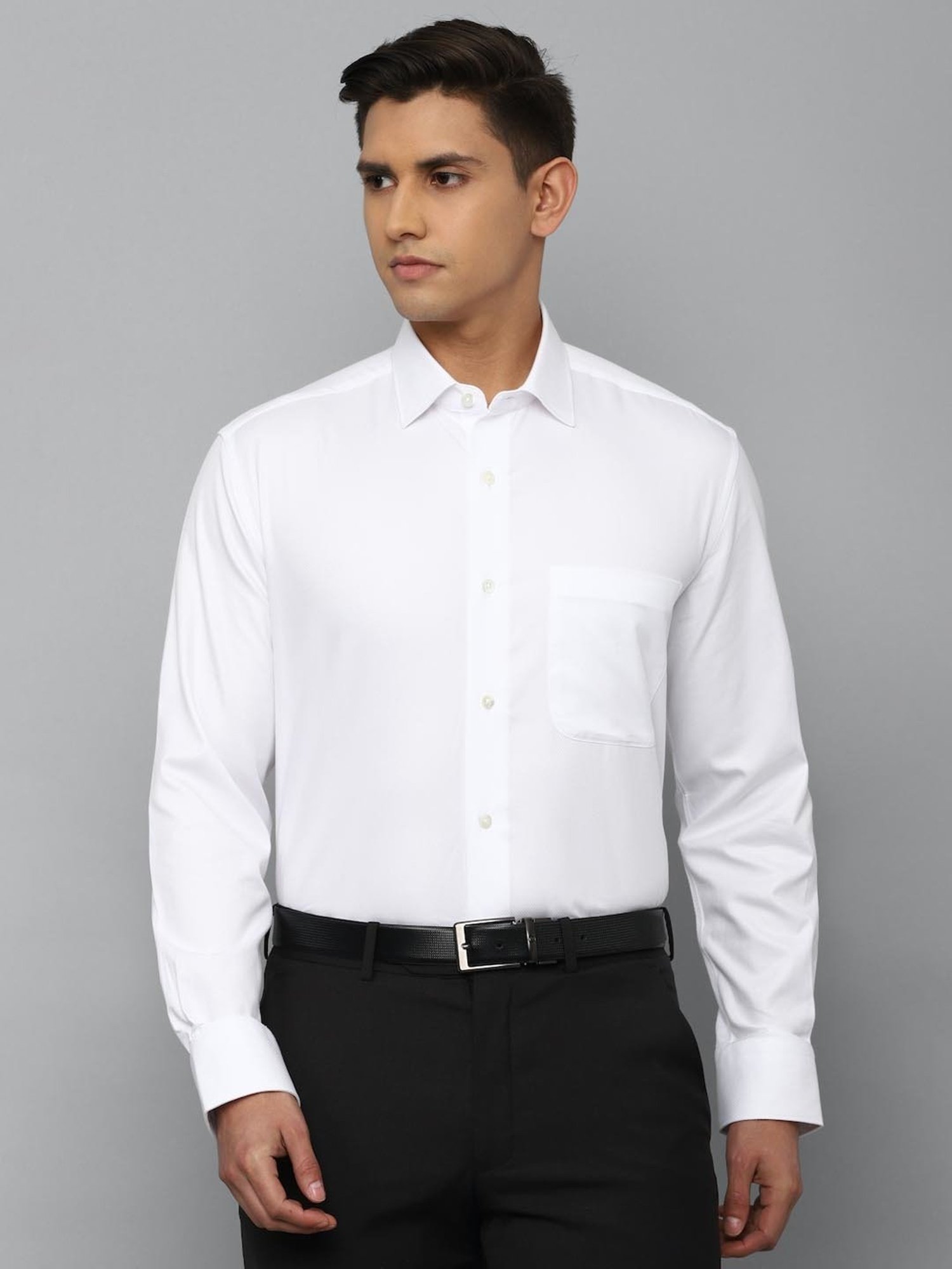 Luxure By Louis Philippe White Cotton Regular Fit Shirt