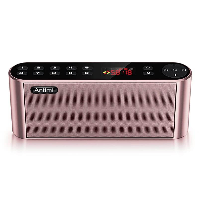 Bluetooth Speakers with FM Radio MP3 Player Stereo Portable Wireless Speaker Dual Drivers with HD Sound Builtin Microphone High Definition Audio and Enhanced Bass Pink