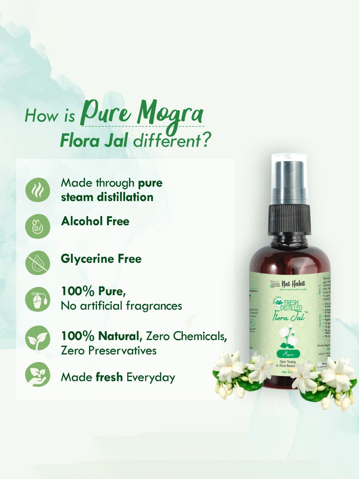 Nat Habit Pure Mogra Flora Jal - 100 ml