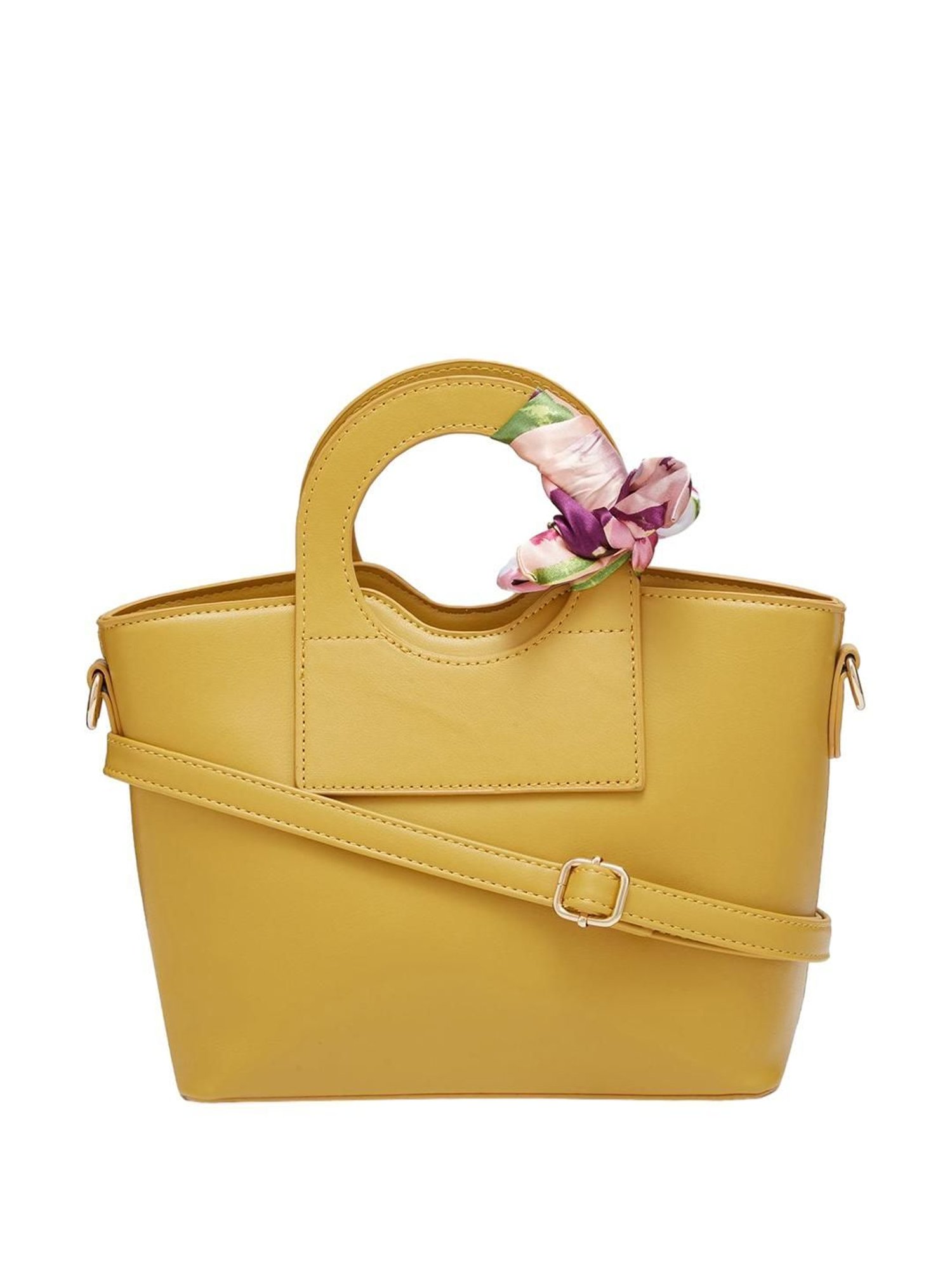 Globus Mustard Solid Medium Handbag