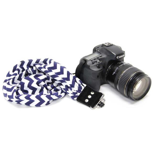Chevron Navy Scarf Collection Camera Strap