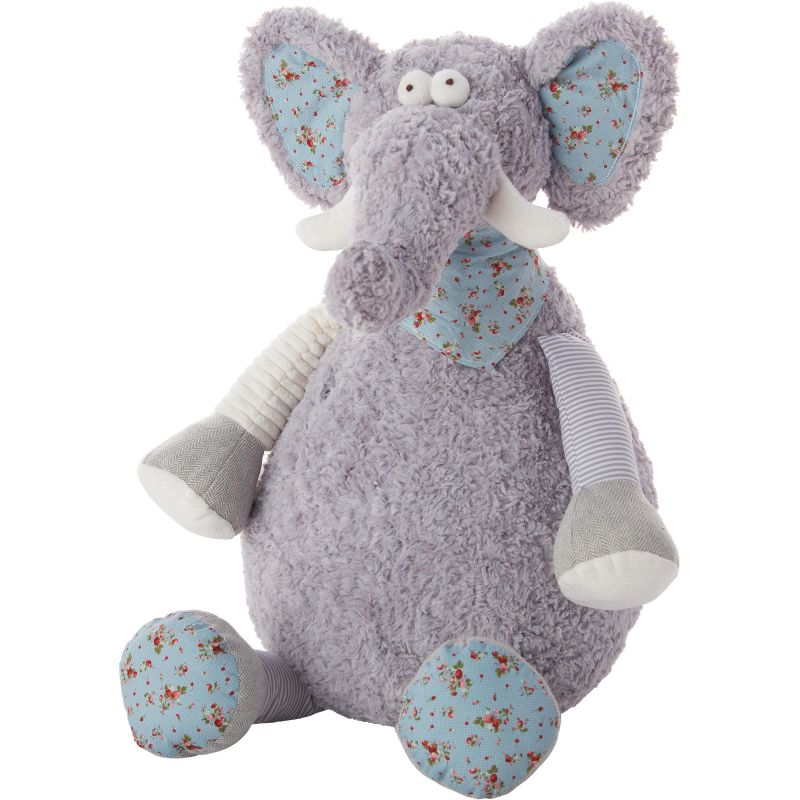 Mina Victory Elephant Plush Toy Grey 22" x 26" Stuffed Animal